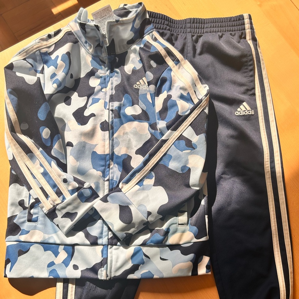 Size 4T Adidas Camo Blue Track Suit Set